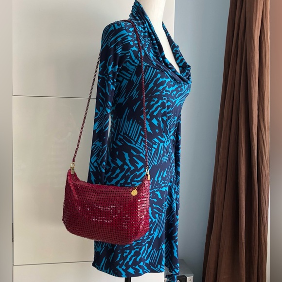 Vintage GC Metallic Mesh Shoulder Bag, Made in Hong Kong Medium Size, Red - Picture 2 of 15